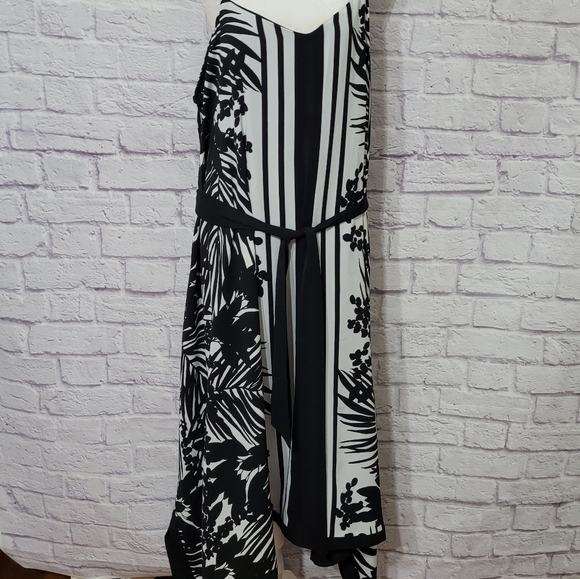 Lane Bryant Asymmetrical Floral Print Spaghetti  Strap Midi Dress 22/24 - Picture 8 of 14